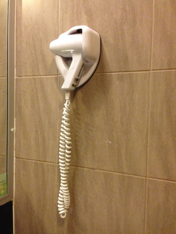 Attached hair dryer